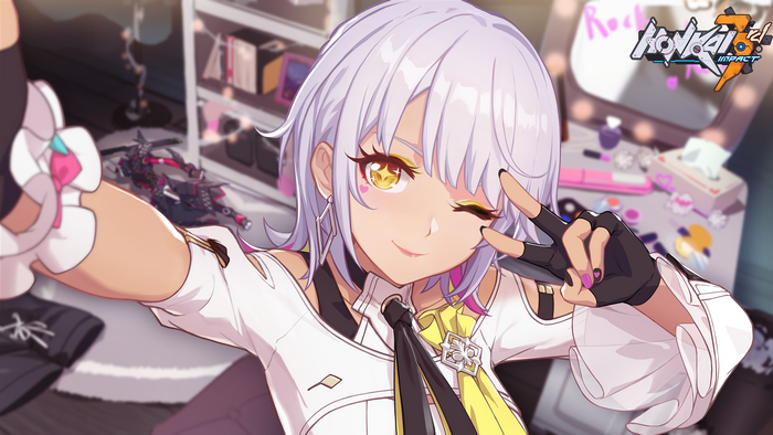Fu Hua from Honkai Impact 3rd taking a selfie