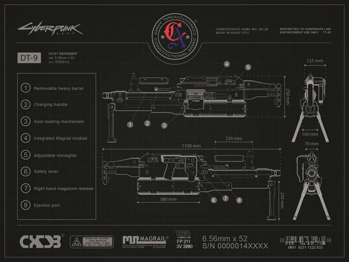 Cyberpunk 2077 DT-9 M2067 Defender Blueprint