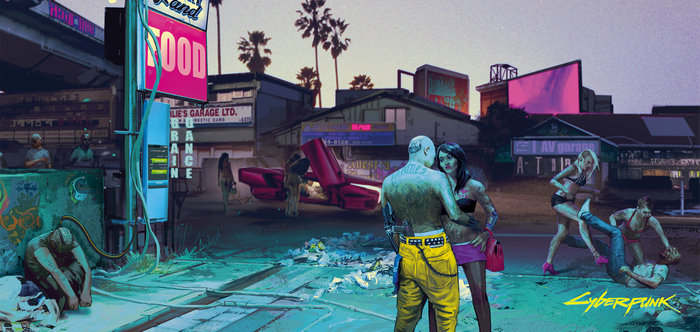Cyberpunk 2077 concept art with women