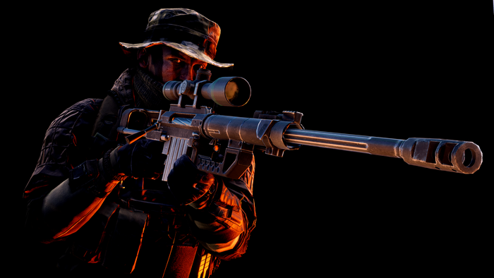 Soldier with sniper rifle in 4K