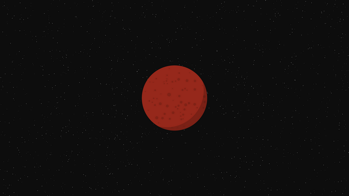 Minimalist Red Planet in Space