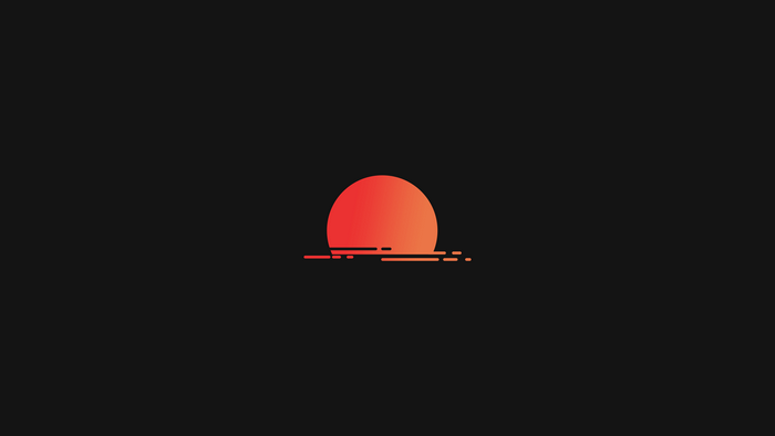 Minimalist sunset over water digital art