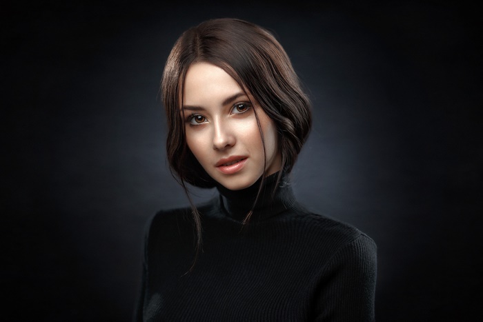 Brunette Model with Brown Eyes