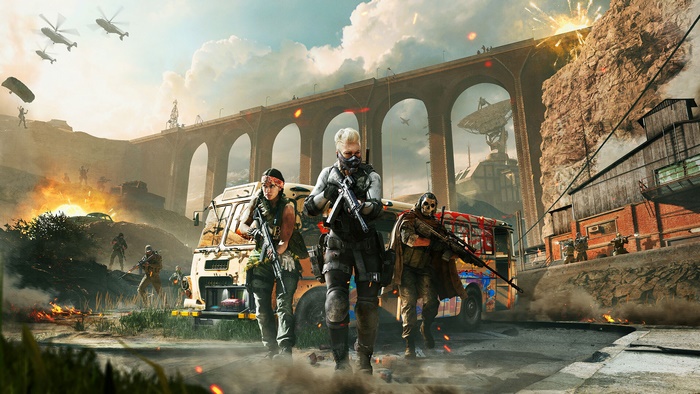 Call of Duty Warzone soldiers advance near a bridge