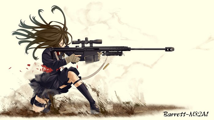 Anime girl with Barrett M82A1 sniper rifle