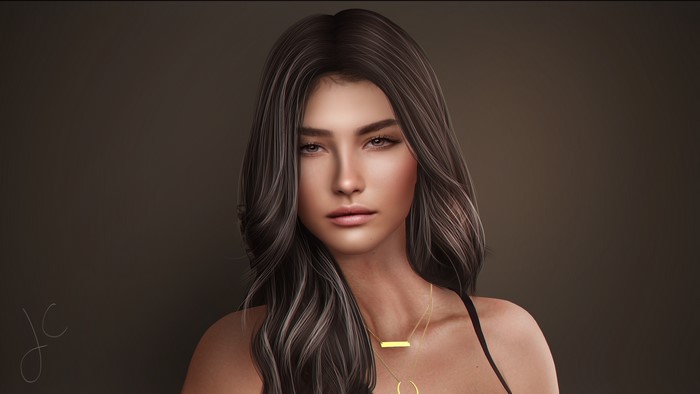 Digital artwork of a brunette woman