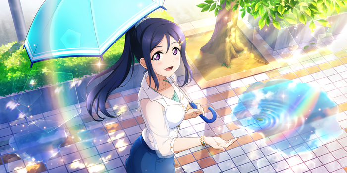 Matsuura Kanan from Love Live! Sunshine!! holding an umbrella