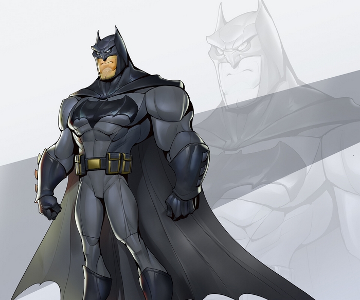 Batman in a stylized comic art style