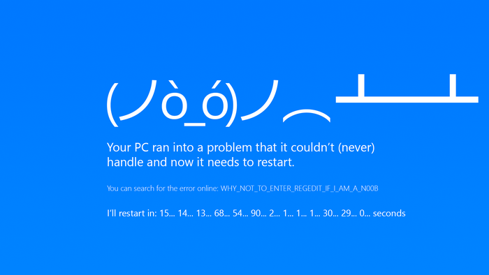 Blue Screen of Death with ASCII Art and Error Message
