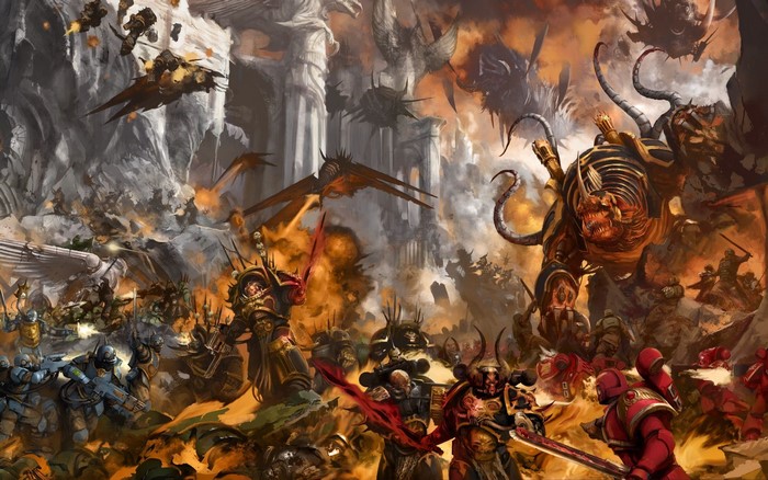 Warhammer 40,000 Chaos Space Marines vs Blood Angels Battle