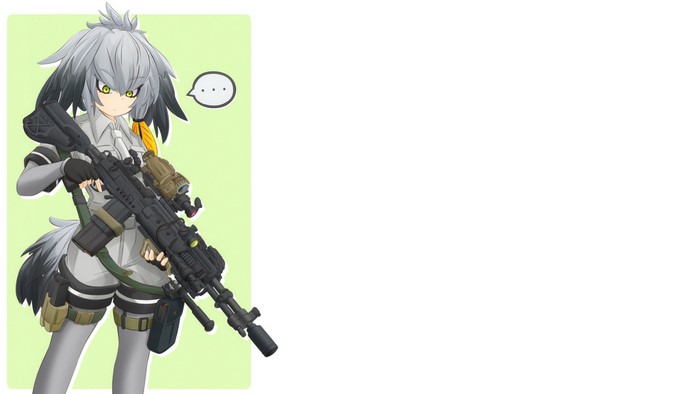 Shoebill from Kemono Friends with a rifle