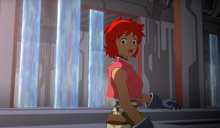 Sara from Eden in a Futuristic Room