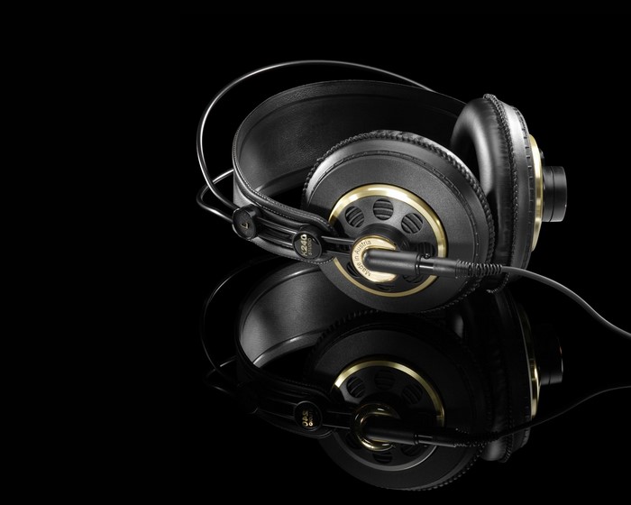 AKG K240 Studio Headphones on Black Background