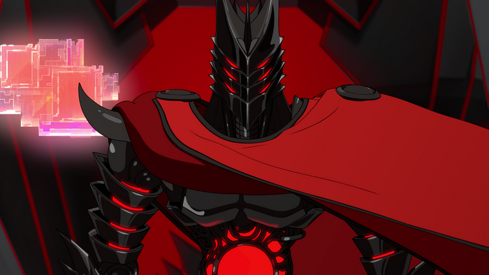 Zero from Eden wearing a red cape