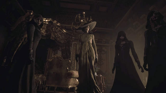 Lady Dimitrescu and her daughters from Resident Evil Village