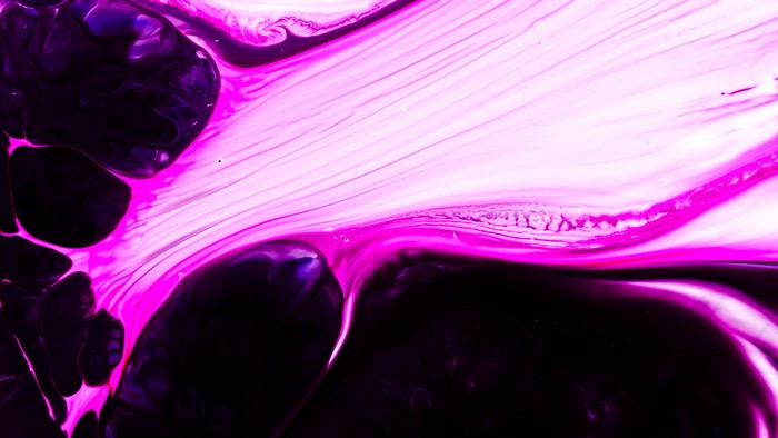 Abstract fluid art with pink and purple shapes