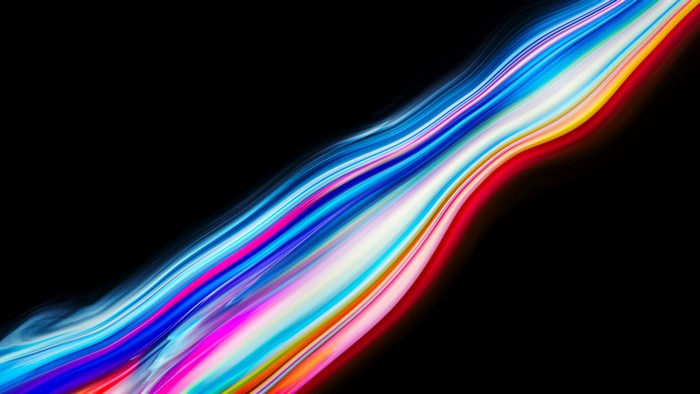 Abstract colorful fluid shapes on black background