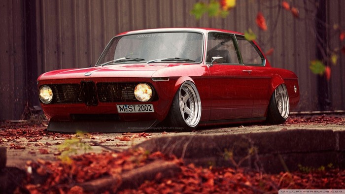 Red BMW Tuner Car with Stanceworks Livery