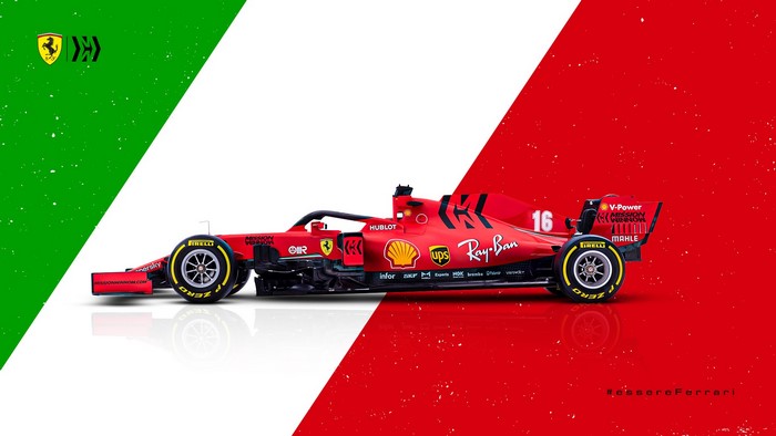 Scuderia Ferrari Formula 1 Car with Italian Flag Colors