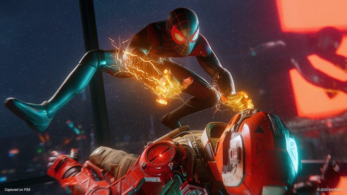 Spider-Man from Marvel Comics fighting an enemy