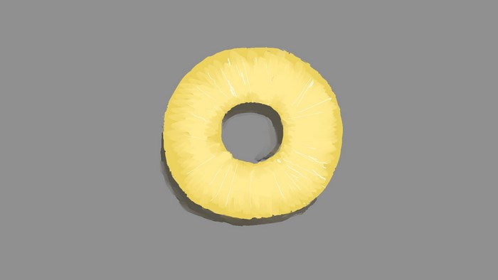 Minimalist artwork of a pineapple ring