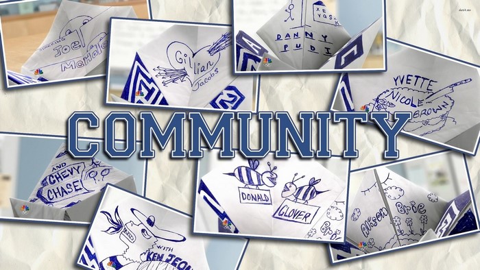 Community TV Series Logo with Cast Names