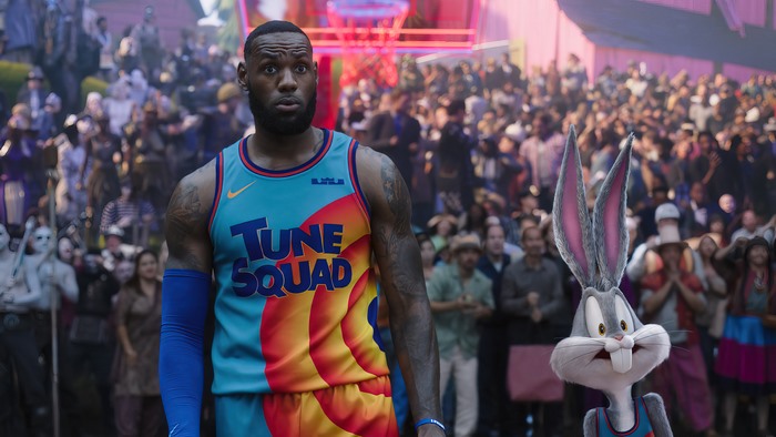 LeBron James and Bugs Bunny in Tune Squad Jersey