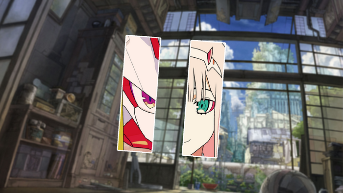 Zero Two and companion from Darling in the FranXX