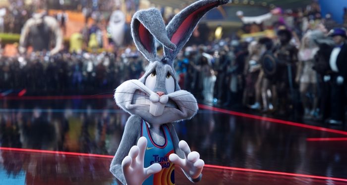 Bugs Bunny from Space Jam 2 on Court