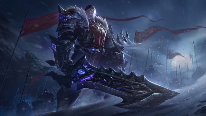 Garen from League of Legends in battle