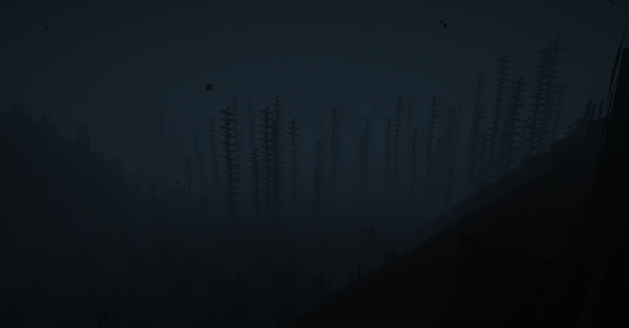 Underwater scene in Minecraft