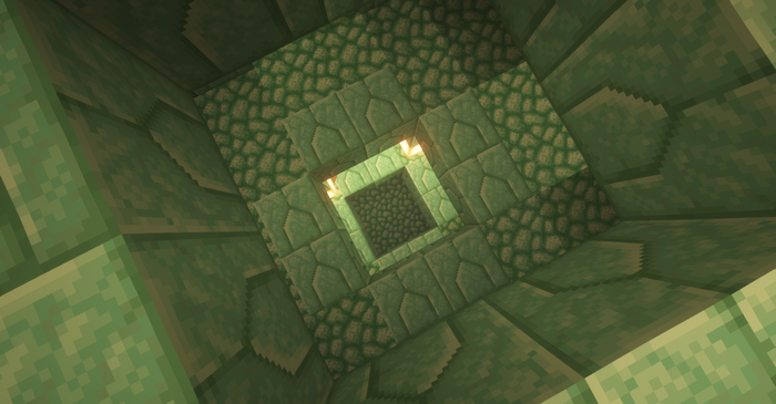 Minecraft underwater structure with glowing portal