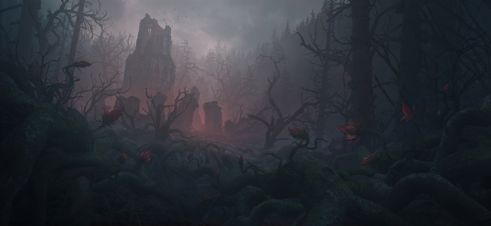 Diablo Immortal Ruin in a Dark Forest