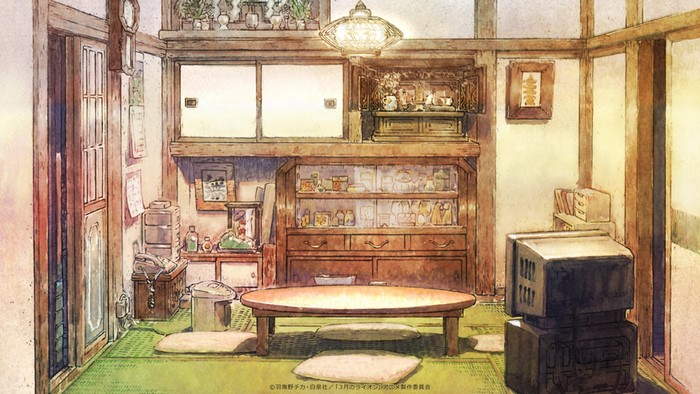 Interior of a room from 3-gatsu no Lion