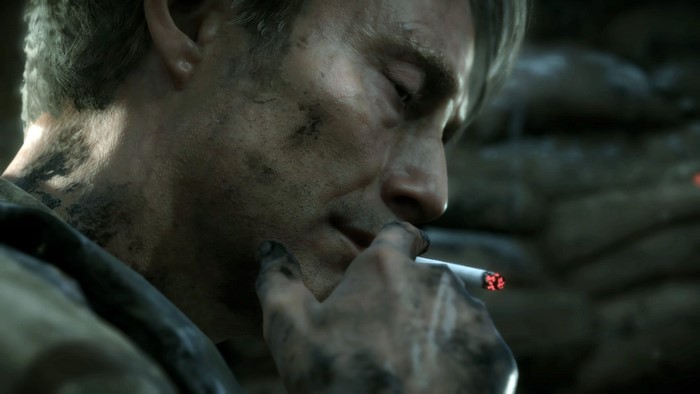 Man smoking a cigarette in Death Stranding