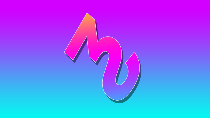 Gradient graphic design with pink and cyan colors