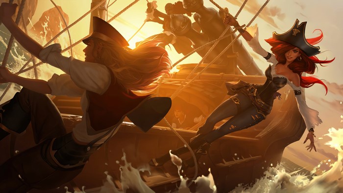 Miss Fortune from Legends of Runeterra on a ship