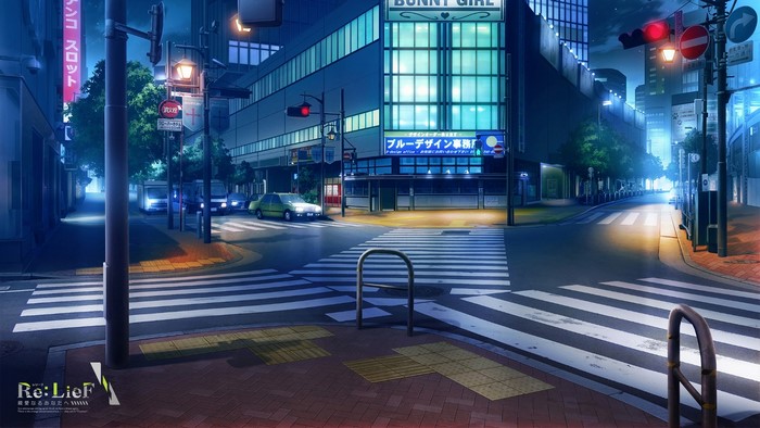 Re:LieF anime city street at night