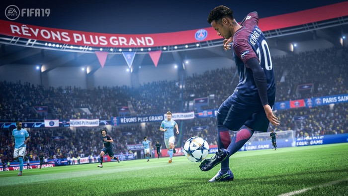 Neymar Jr. from FIFA 19 playing soccer