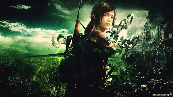 Ellie from The Last of Us with a rifle