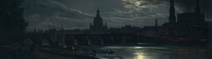 Dresden by Moonlight by Johan Christian Clausen Dahl