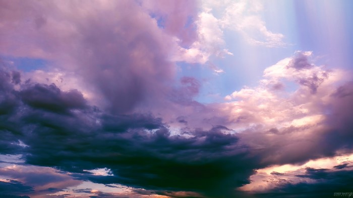 Dramatic clouds at sunset photography