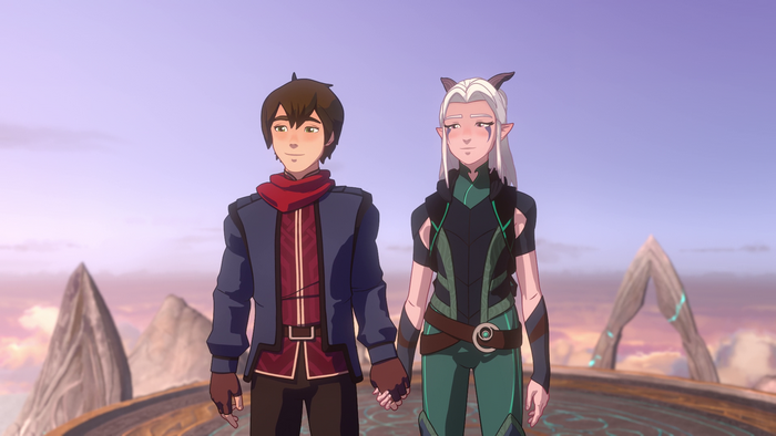 Callum and Rayla from The Dragon Prince