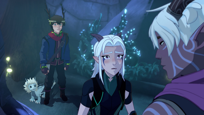 Rayla, Callum, and Azymondias from The Dragon Prince