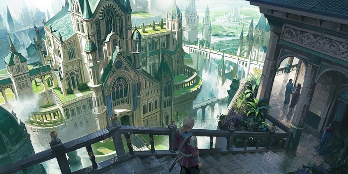 Fantasy Castle Architecture in Floating City