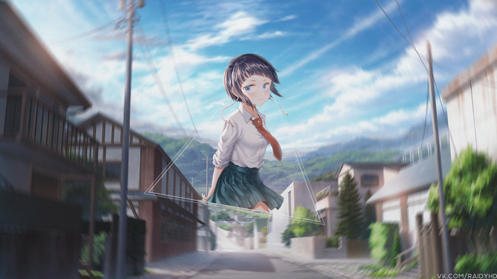 Kyoka Jiro from Boku no Hero Academia in a village