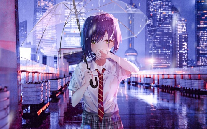 Ichigo from Darling in the FranXX in the rain