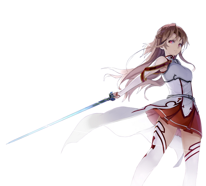 Asuna Yuuki from Sword Art Online with a sword
