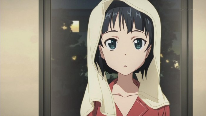 Leafa from Sword Art Online with a towel