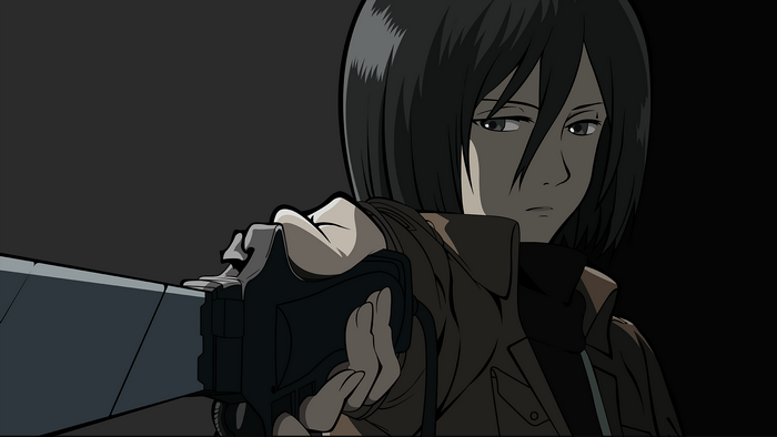 Mikasa Ackerman from Attack on Titan with a sword